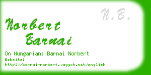 norbert barnai business card